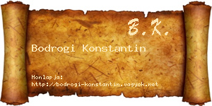 Bodrogi Konstantin névjegykártya